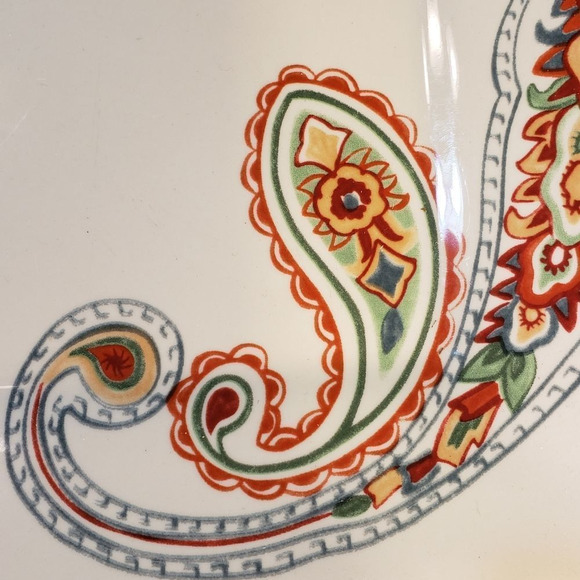 2 Multi Paisley Square Salad Plates Tabletops Gallery 8.25" - Picture 4 of 8